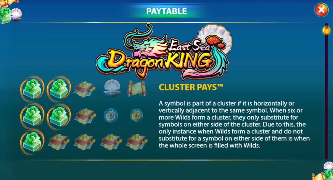 East Sea Dragon King Cluster Payouts