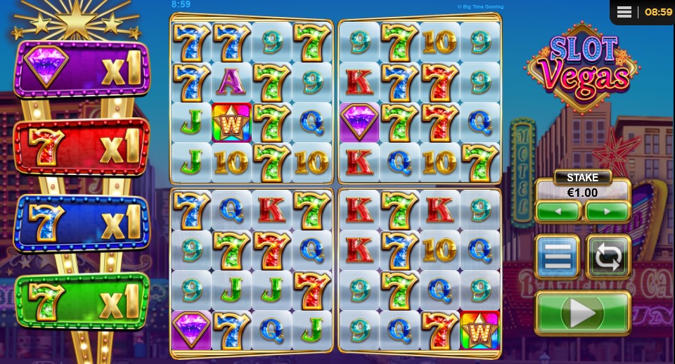 Slot Vegas Megaquads Main Screen