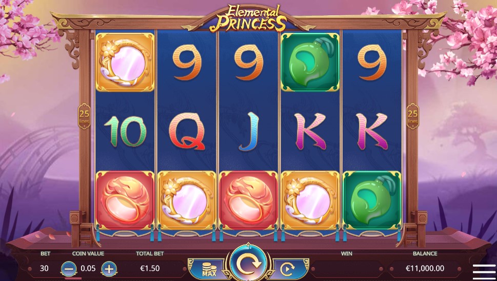 Elemental Princess Main Screen