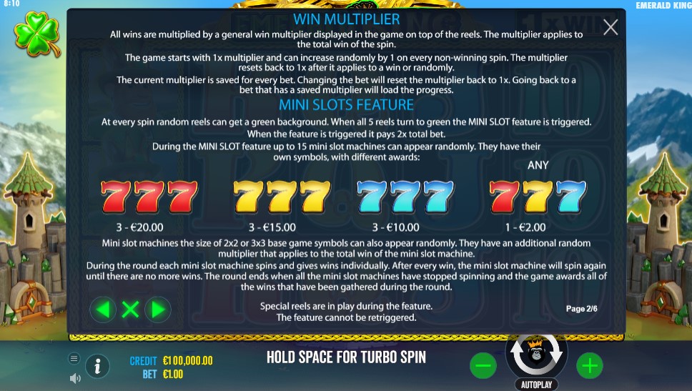 Emerald King Win Multiplier