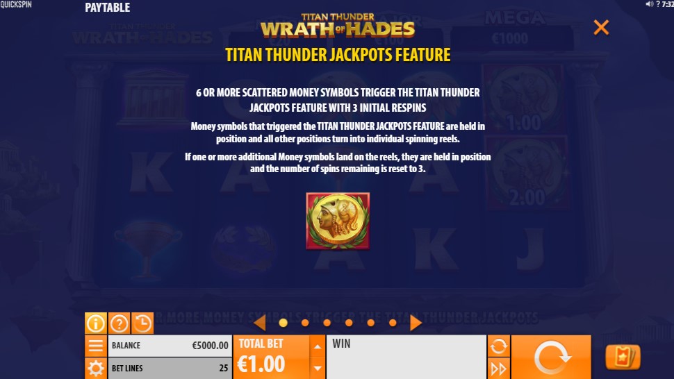 Wrath of Hades Jackpot Feature