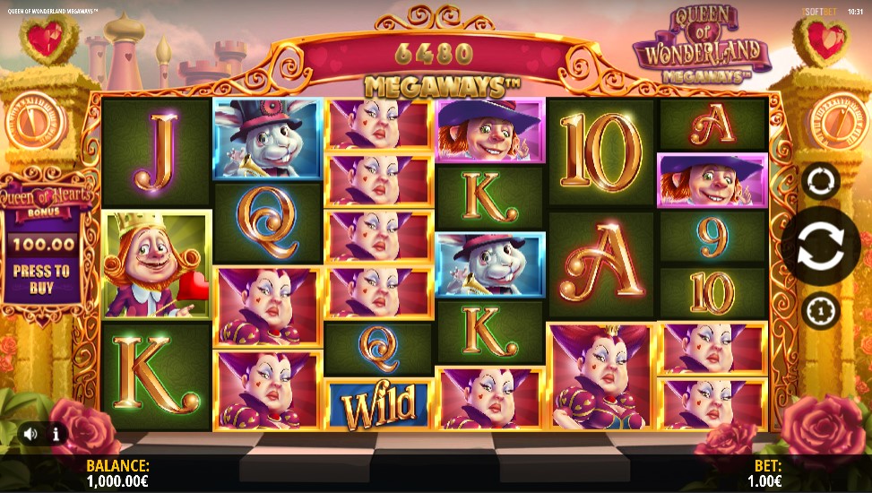 Queen of Wonderland Megaways Main Screen