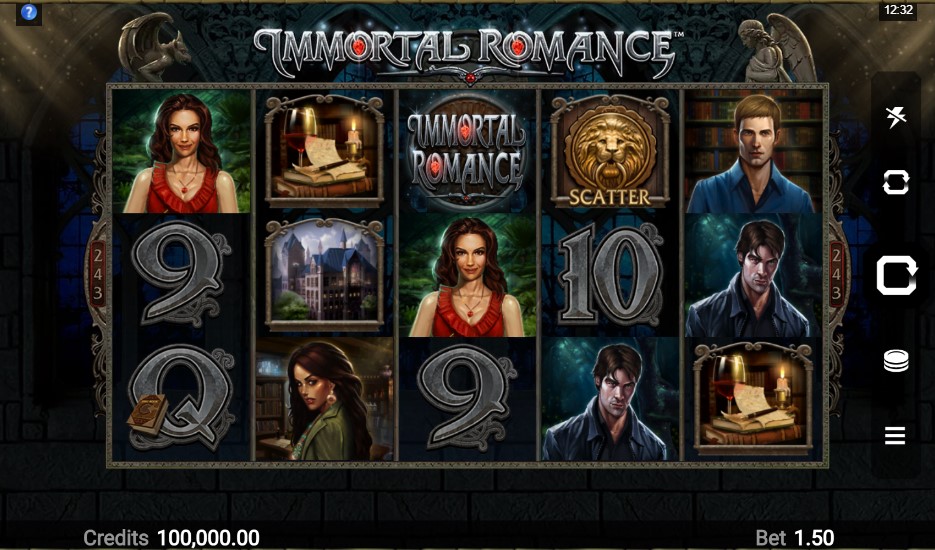 Immortal Romance Main Screen