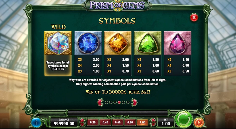 Prism of Gems Payouts