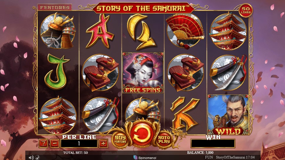 Story of the Samurai Main Screen