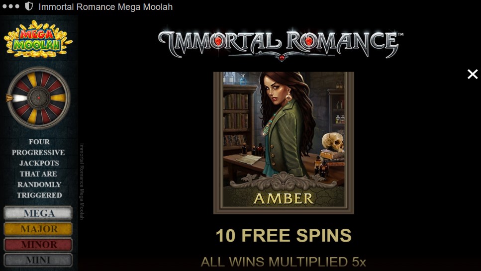 Immortal Romance Mega Moolah Free Spins