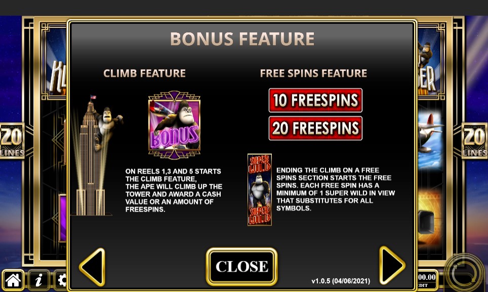 Krazy Klimber Bonus Features