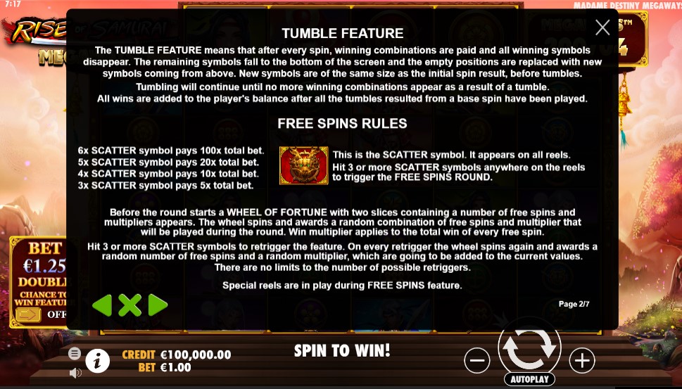 Rise of Samurai Megaways Bonus Features