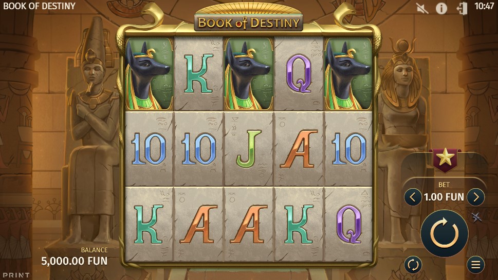 Book of Destiny Main Screen
