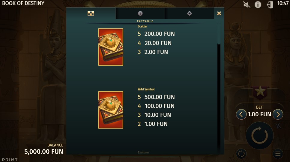 Book of Destiny Special Symbols