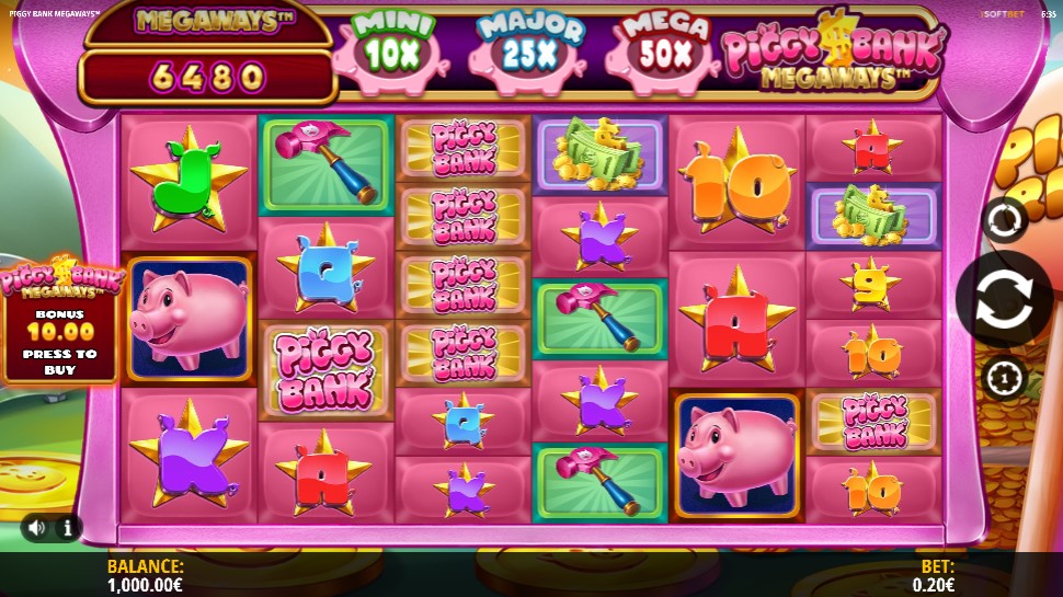Piggy Bank Megaways Main Screen