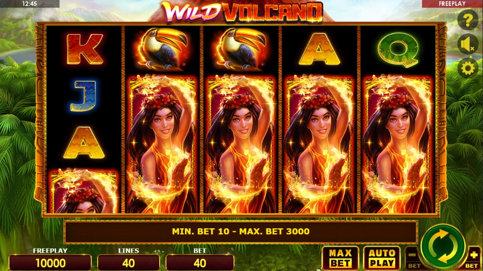 Wild Volcano Main Screen