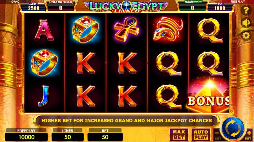 Lucky Egypt Main Screen