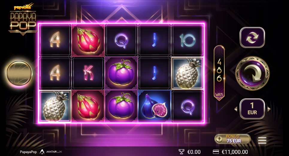 Papaya Pop Main Screen