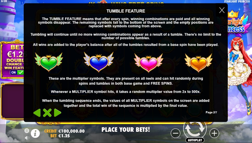 Starlight Princess Tumble Feature