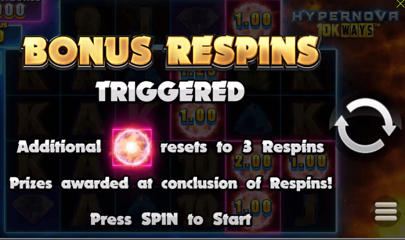 Hypernova 10K Ways Bonus Respins
