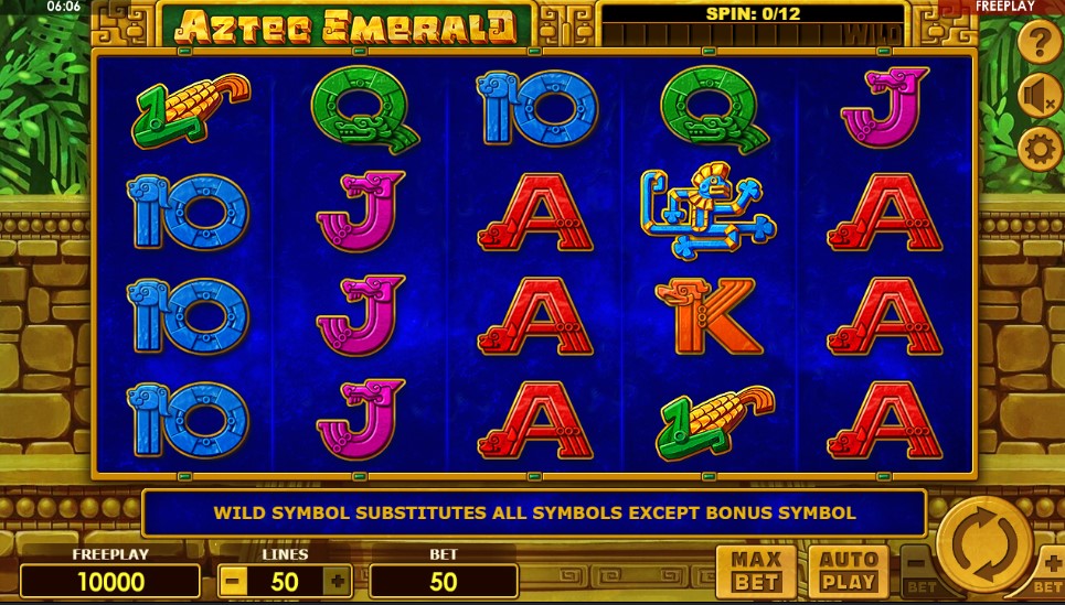 Aztec Emerald Main Screen