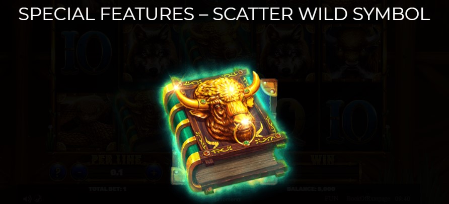 Book of Rampage Scattered Wild Symbol