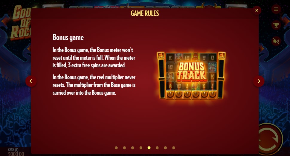 Gods of Rock Bonus Game