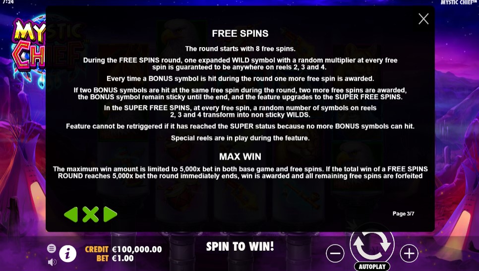 Mystic Chief Free Spins
