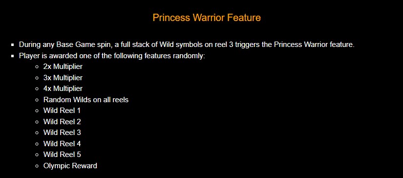 Princess Warrior Bonus Feature