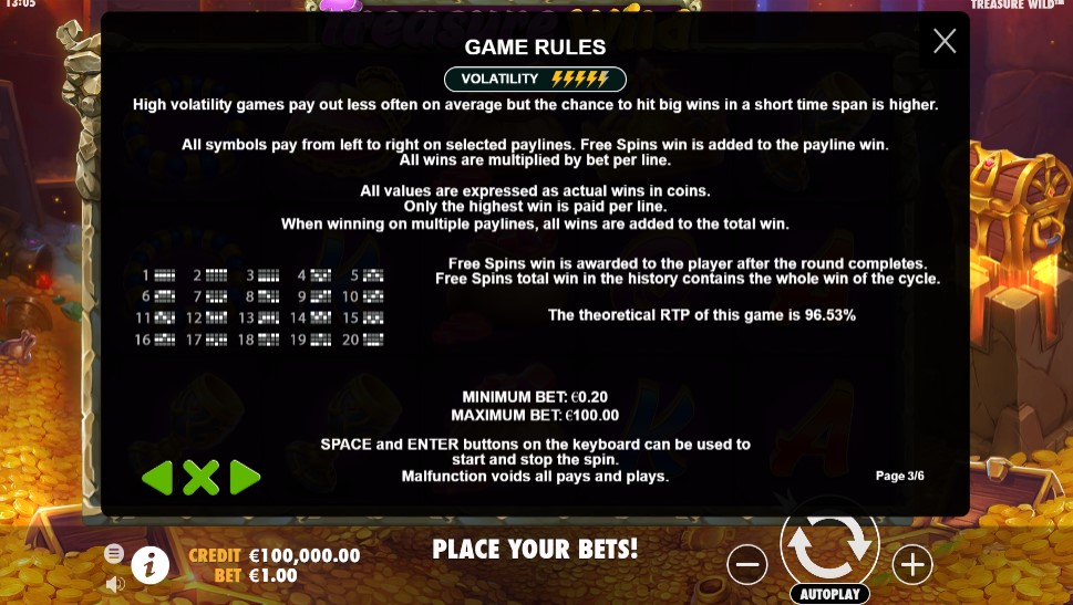 Treasure Wild Game Rules