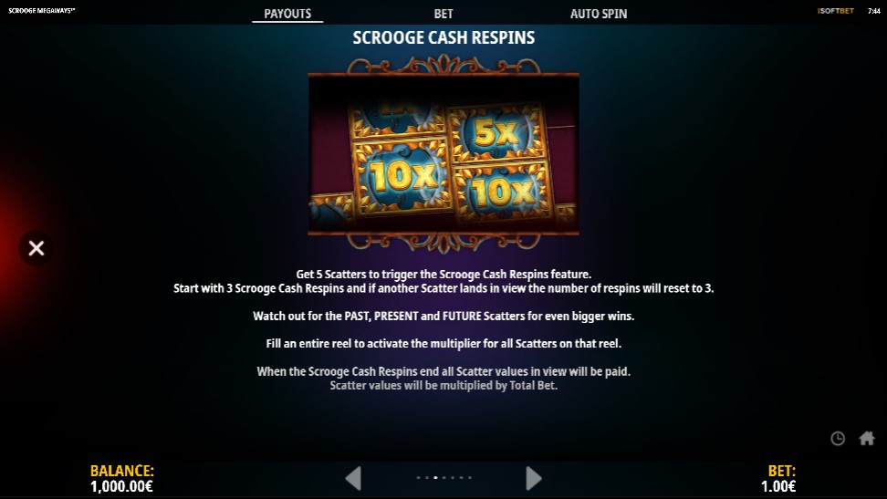 Scrooge Megaways Re-spin Feature