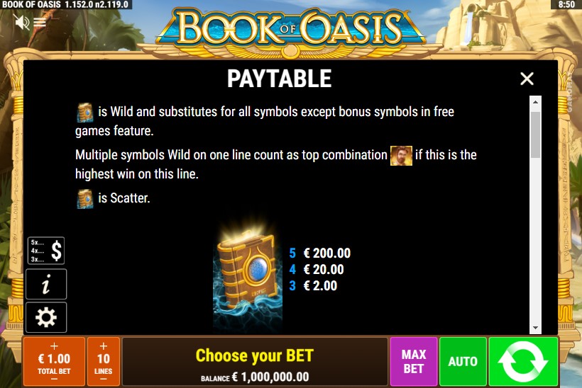 Book of Oasis Wild Scatter