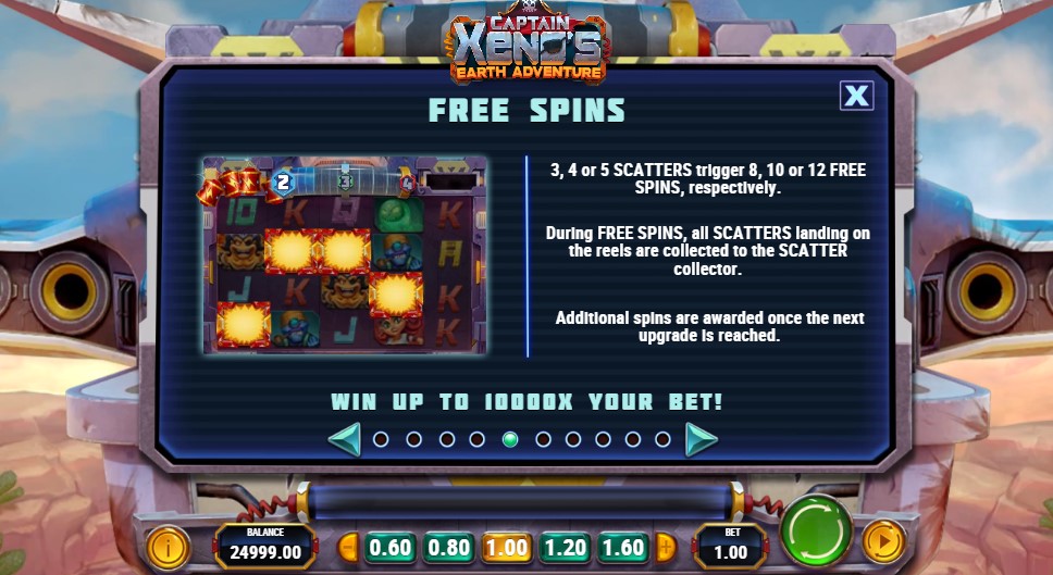 Captain Xenos Earth Adventure Free Spins