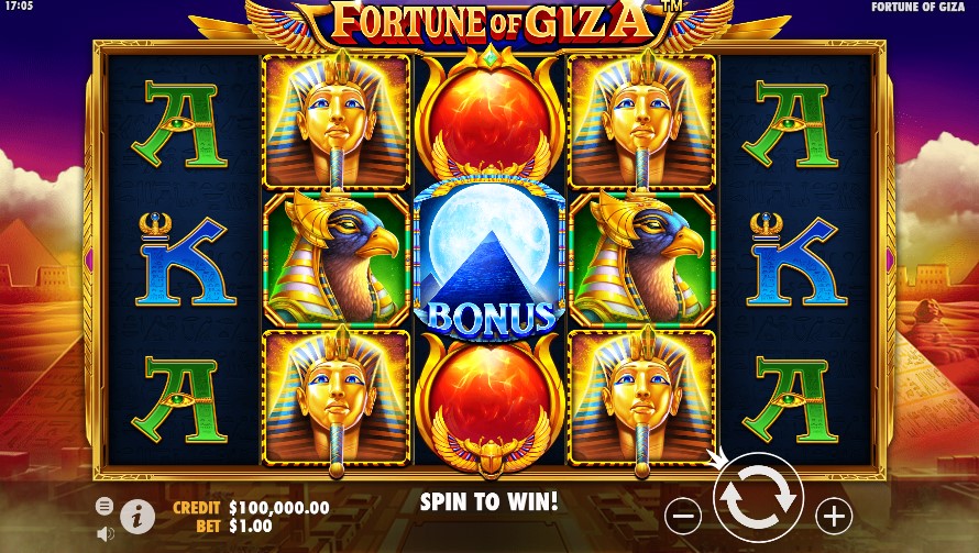 Fortune of Giza Main Screen