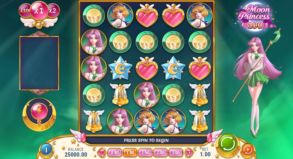 Moon Princess 100 Main Screen