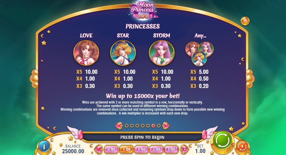 Moon Princess 100 Payouts