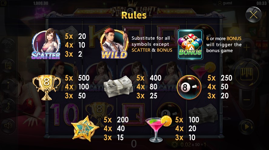 Pool Eight Ball Payouts