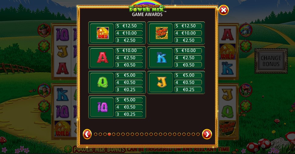 Rainbow Riches Power Mix Payouts