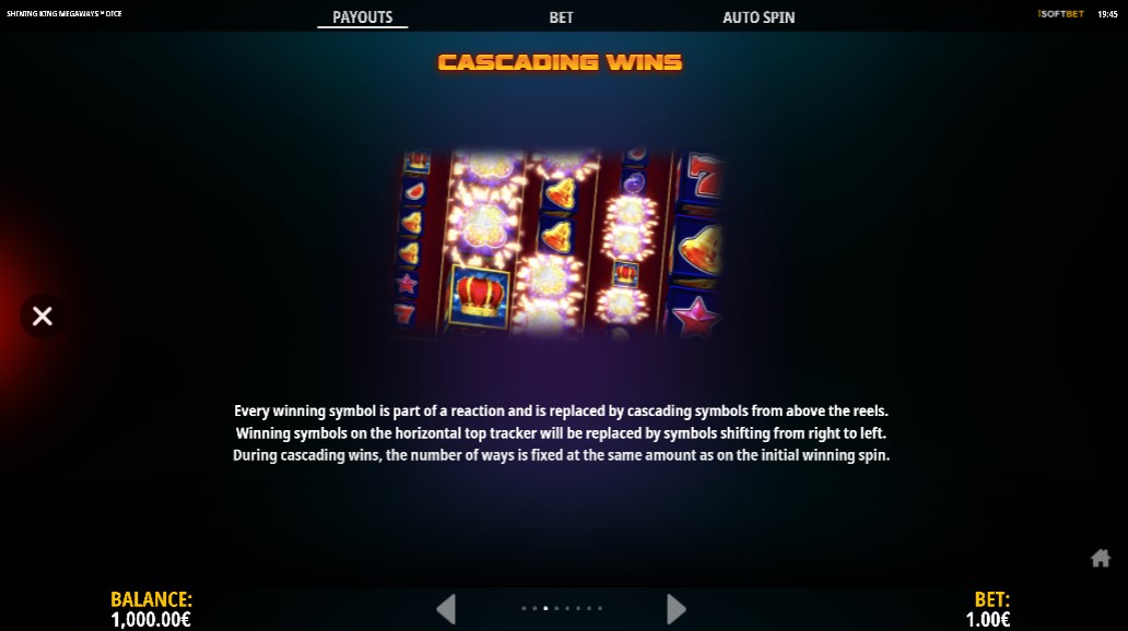 Shining King Dice Megaways Cascading Wins