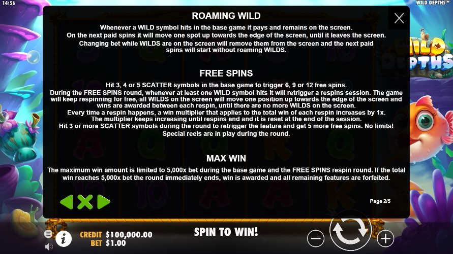 Wild Depths Free Spins