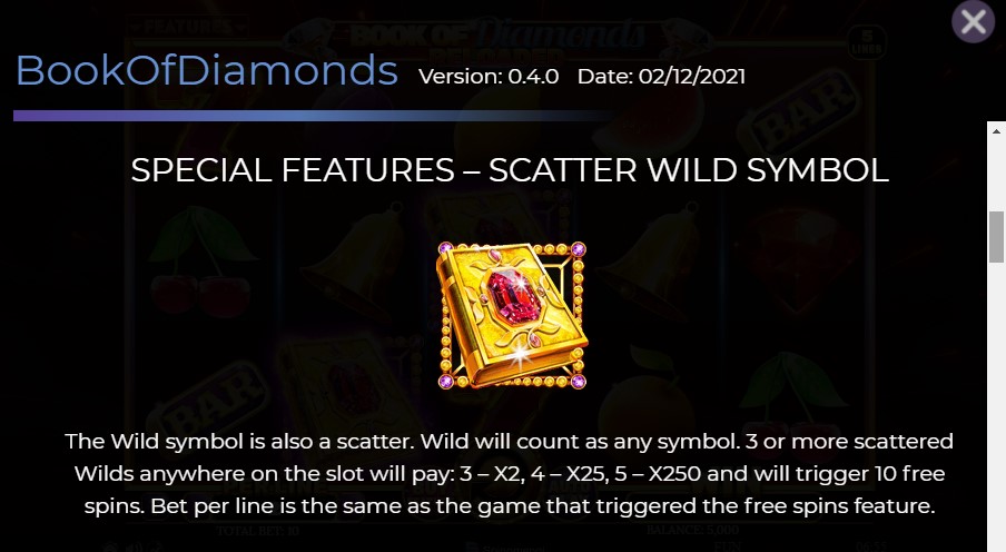 Book of Diamonds Reloaded Scattered Wild