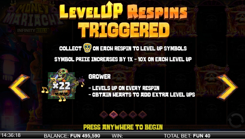 Money Mariachi Infinity Reels: LevelUp Respins