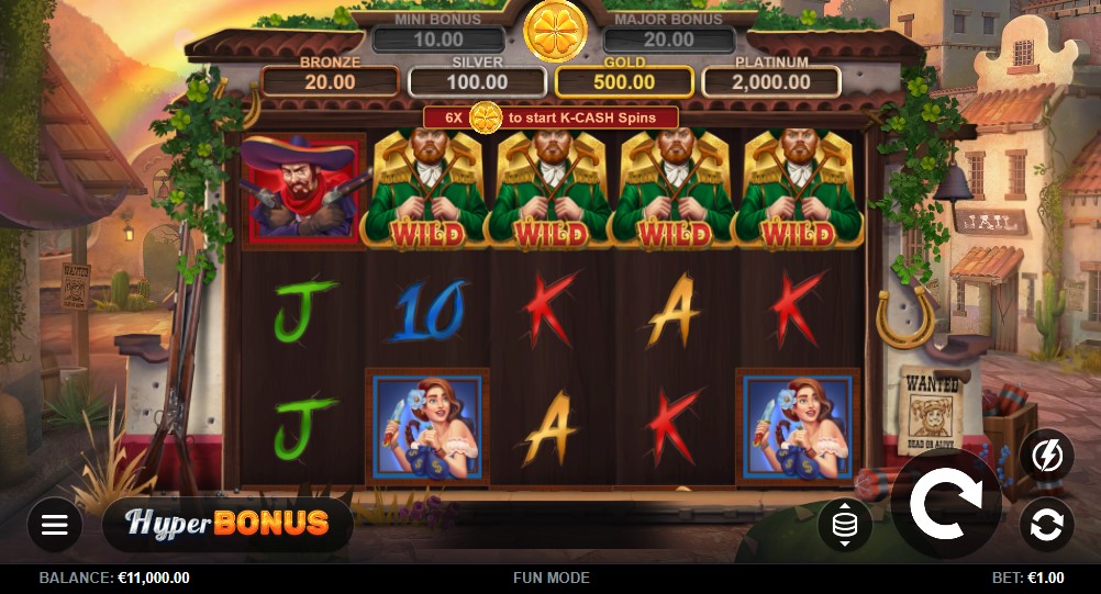 Finnegan's Banditos Main Screen