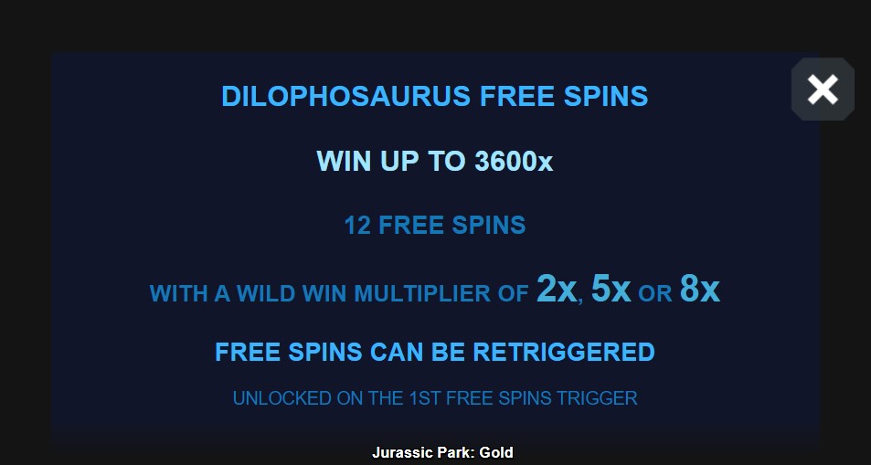 Jurassic Park Gold Free Spins