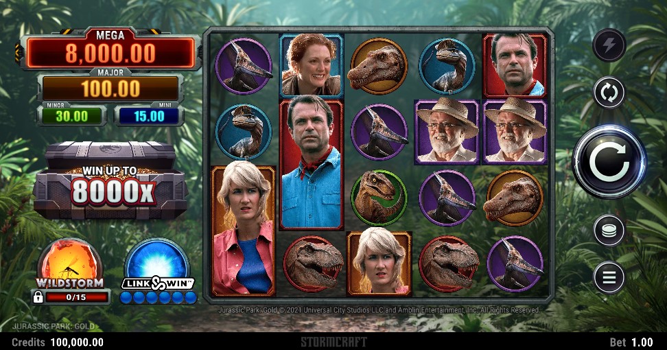 Jurassic Park Gold Main Screen