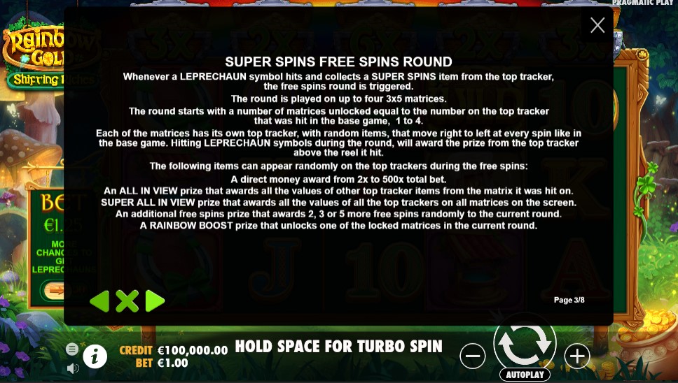 Rainbow Gold Shifting Riches Free Spins