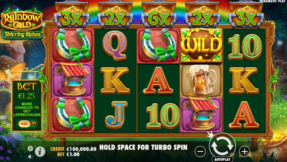 Rainbow Gold Shifting Riches Main Screen