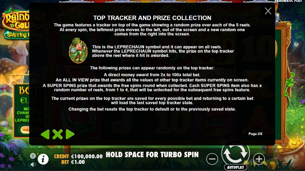 Rainbow Gold Shifting Riches Prize Collection