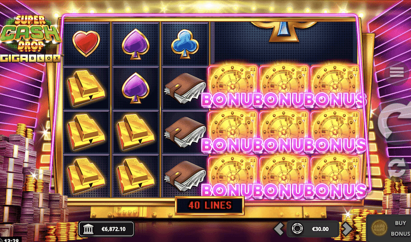 Super Cash Drop Gigablox scatter symbols