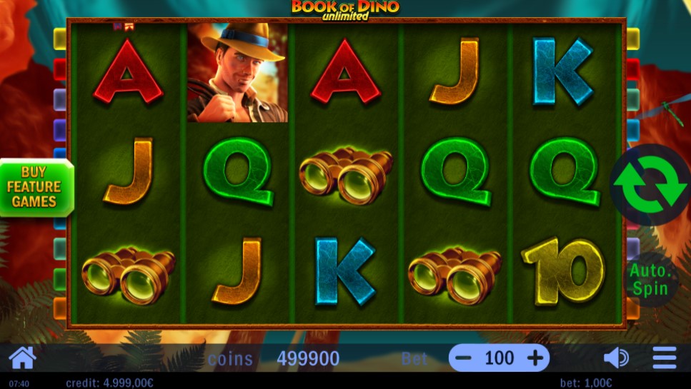Book of Dino Unlimited Main Screen