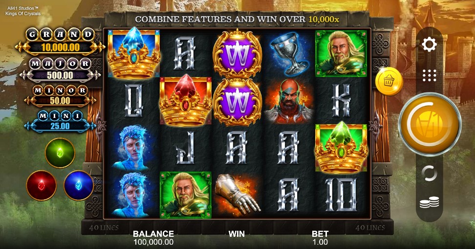 Kings of Crystals Main Screen