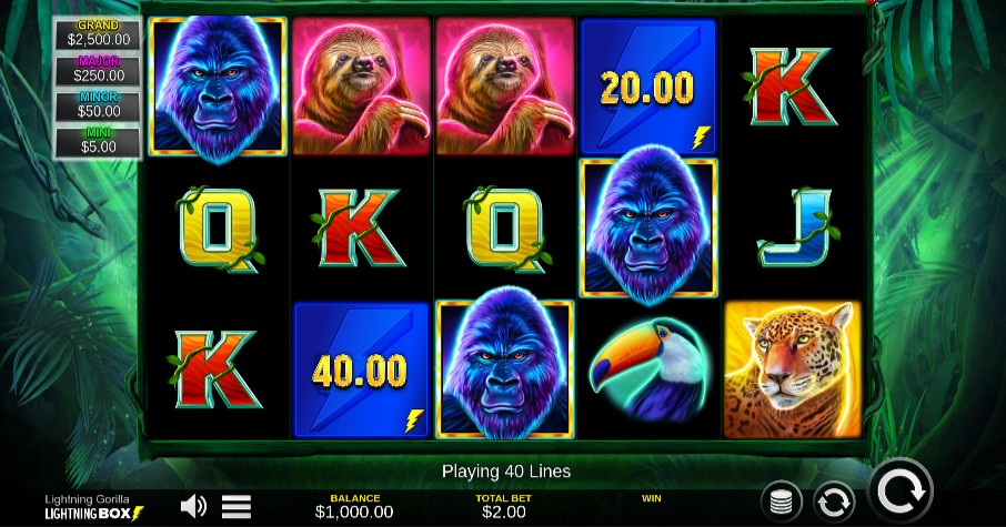 Lightning Gorilla Main Screen
