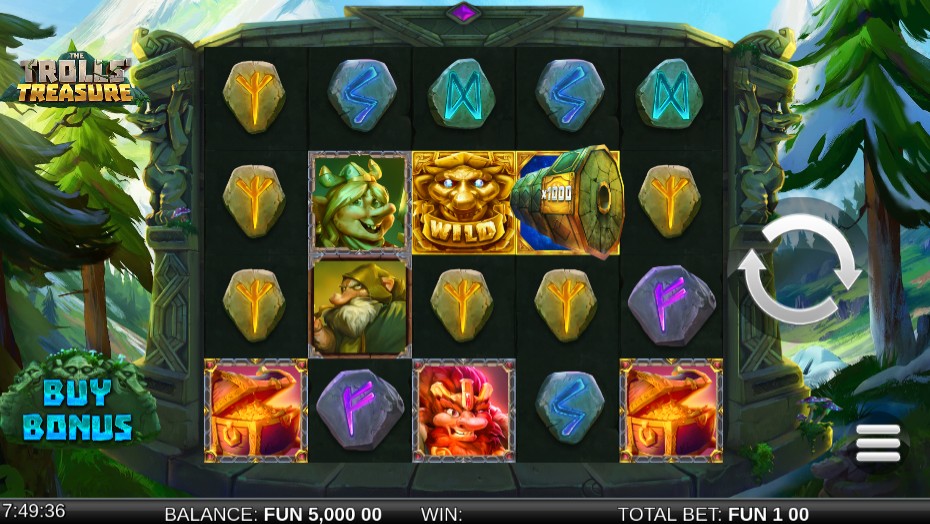 The Trolls Treasure Main Screen
