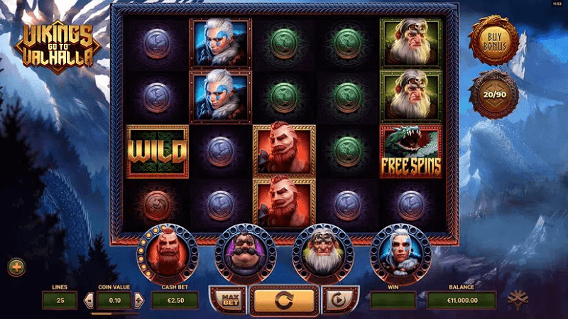 Vikings Go To Valhalla slot layout